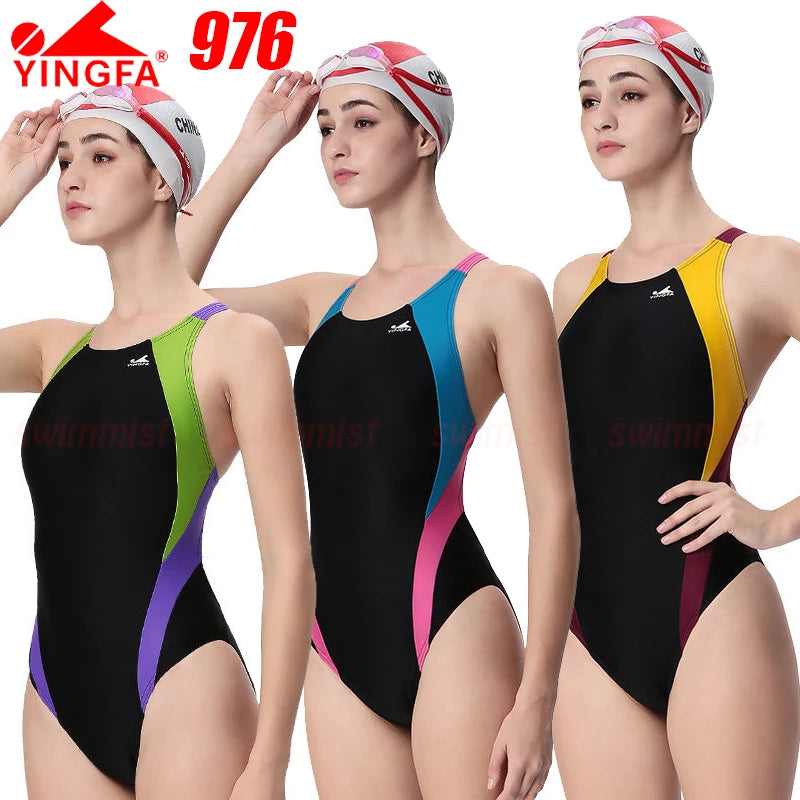 YINGFA WOMEN'S GIRL‘S COMPETITION TRAINING RACING PROFESSIONAL KNEESKIN SWIMWEARS SWIMSUITS ALL SIZE FINA APPROVED # 925 937 921