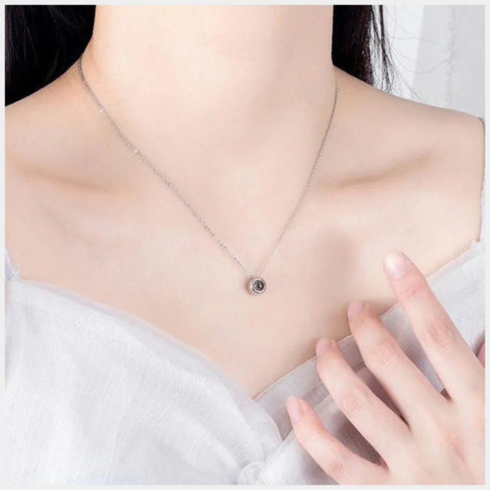 Personalized Crystal Photo Projection Necklace — Angel's Tears Pendant
