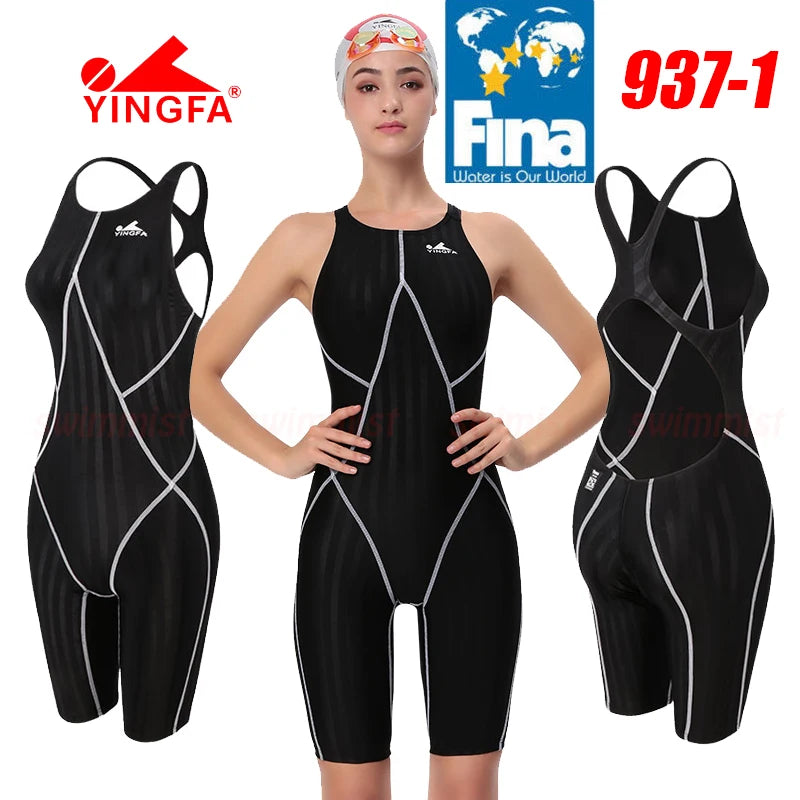 YINGFA WOMEN'S GIRL‘S COMPETITION TRAINING RACING PROFESSIONAL KNEESKIN SWIMWEARS SWIMSUITS ALL SIZE FINA APPROVED # 925 937 921