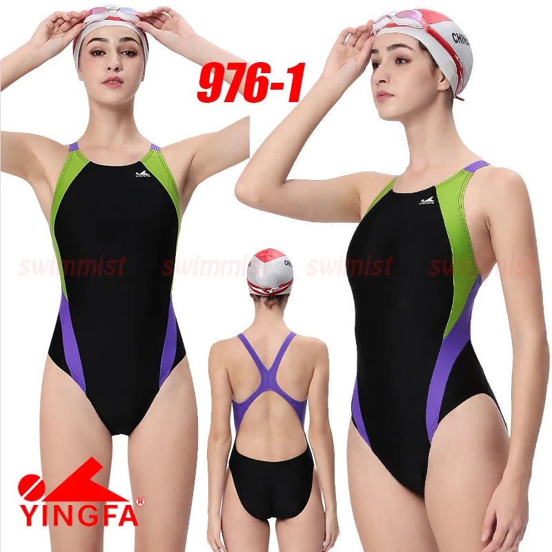 YINGFA WOMEN'S GIRL‘S COMPETITION TRAINING RACING PROFESSIONAL KNEESKIN SWIMWEARS SWIMSUITS ALL SIZE FINA APPROVED # 925 937 921