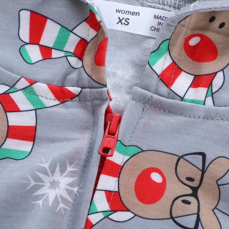 Christmas Family Matching Deer Hooded Onesie Pajamas