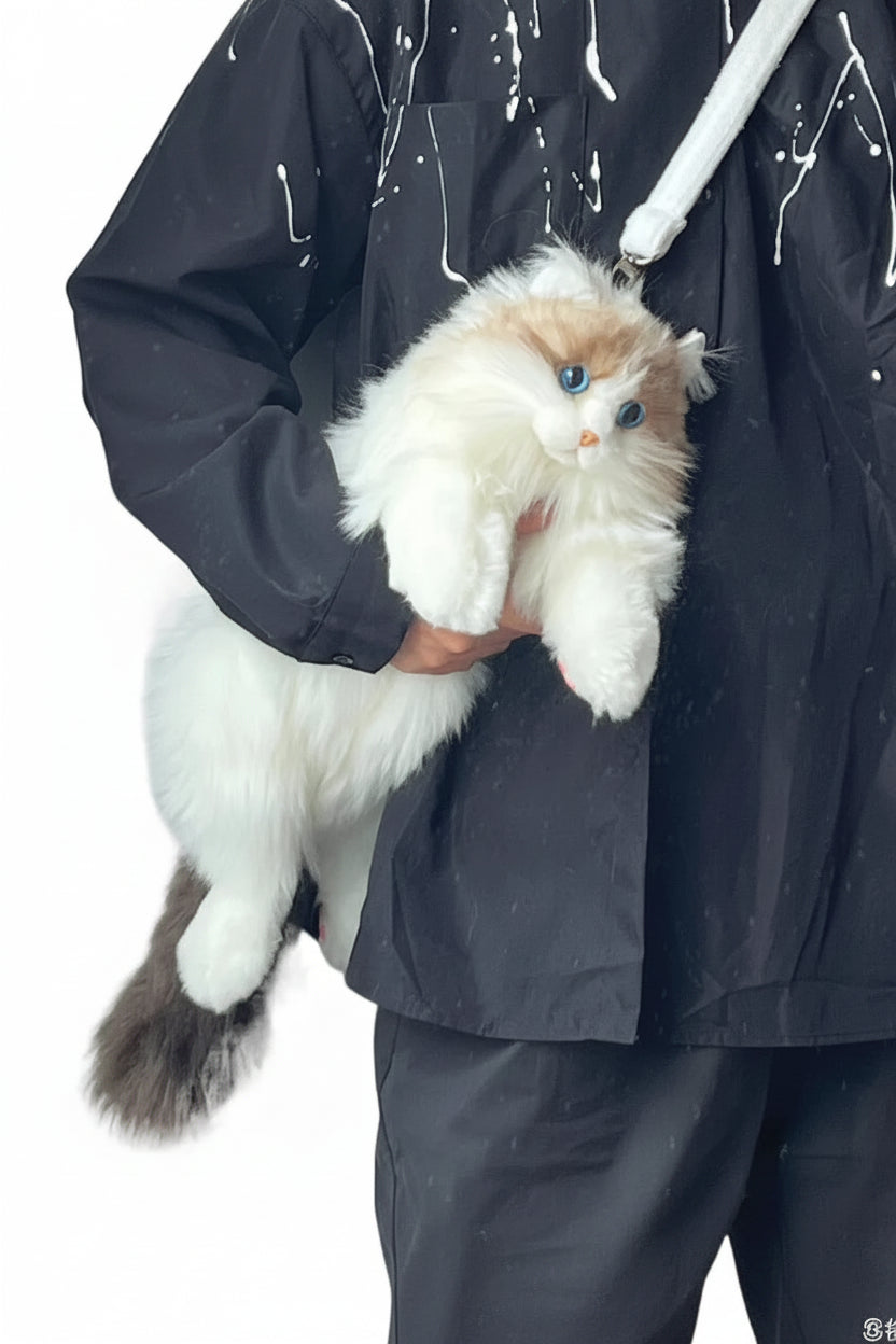 Cute Simulation Ragdoll Cat Backpack — Plush Soothing Doll