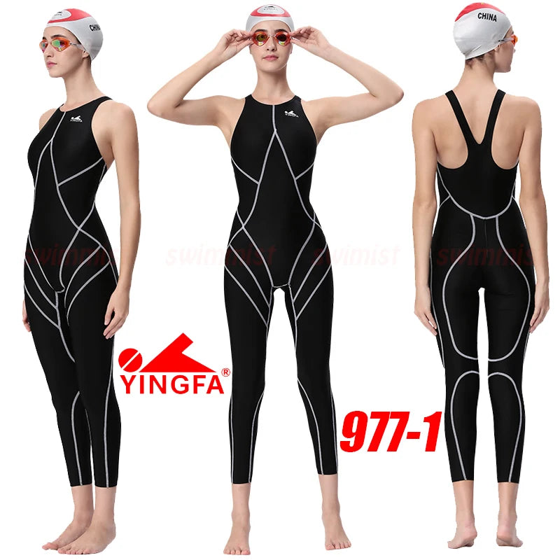 YINGFA WOMEN'S GIRL‘S COMPETITION TRAINING RACING PROFESSIONAL KNEESKIN SWIMWEARS SWIMSUITS ALL SIZE FINA APPROVED # 925 937 921