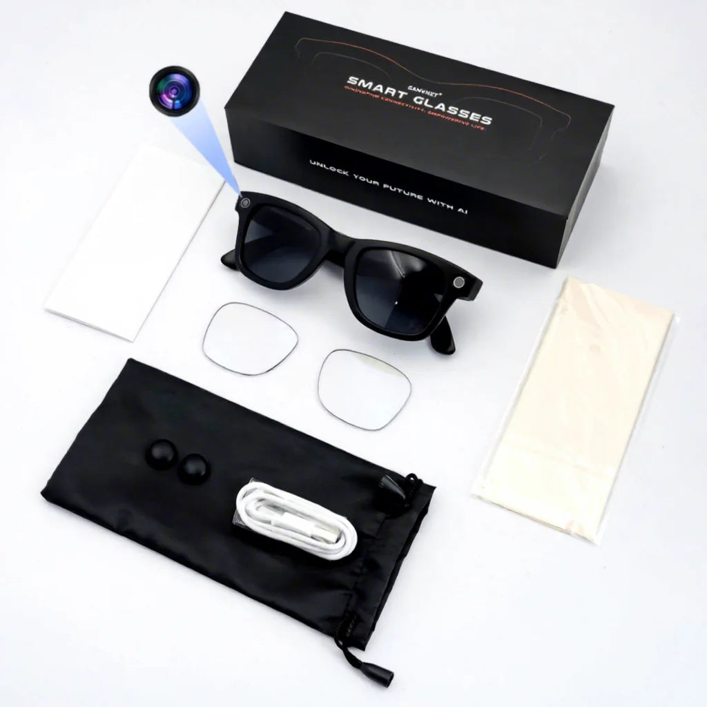 Smart Glasses with 8MP Camera & AI Translation – 1080P, WiFi, IP65 | GS4 MAX