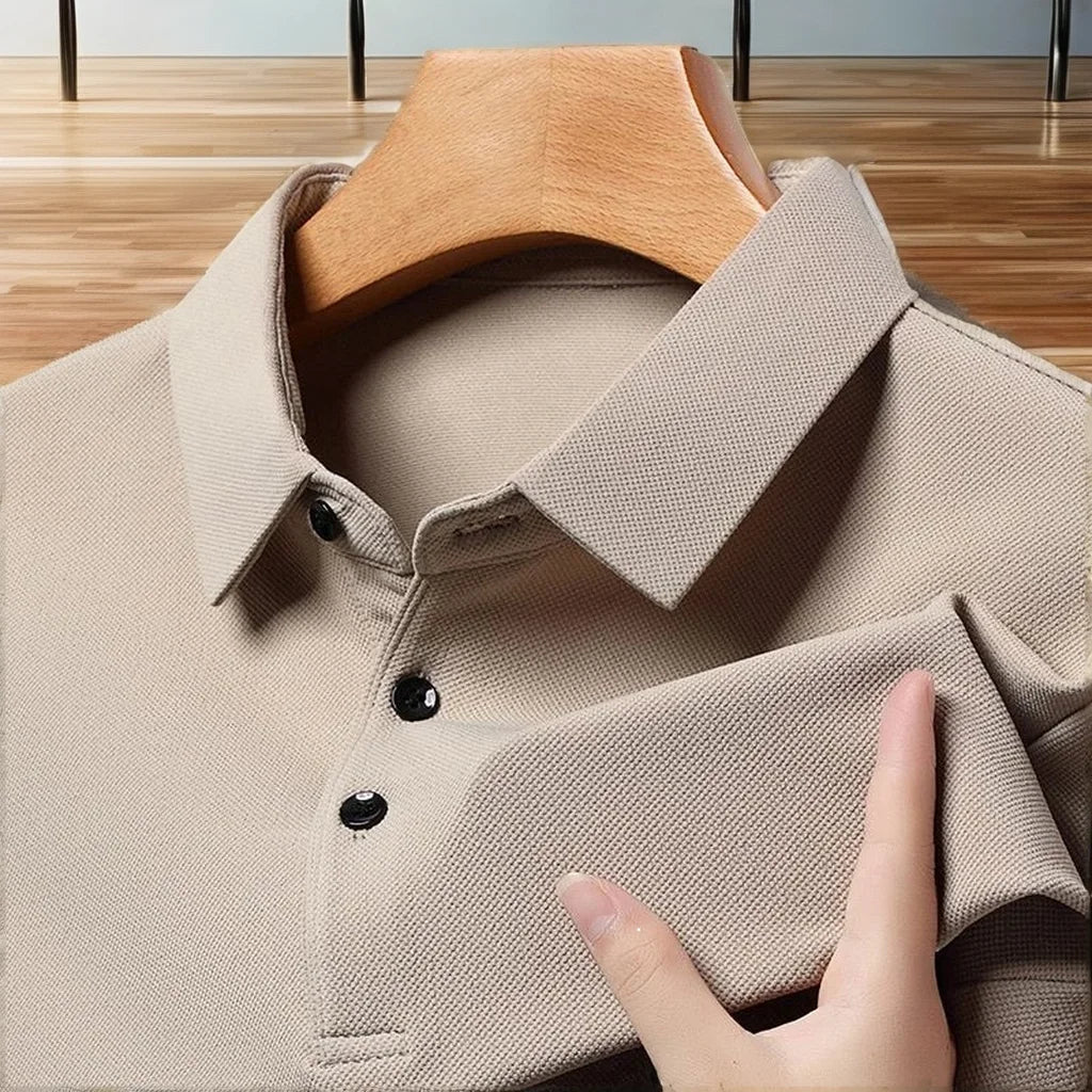 Men's Slim Fit Long Sleeve Knitted Dress Shirt