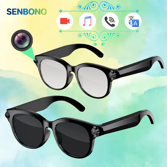 Smart Glasses with AI Translation & Camera – Bluetooth Calling, UV400
