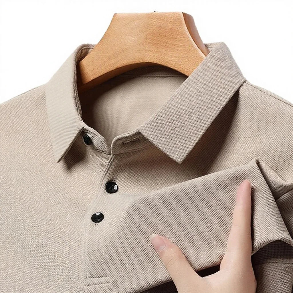 Men's Slim Fit Long Sleeve Knitted Dress Shirt