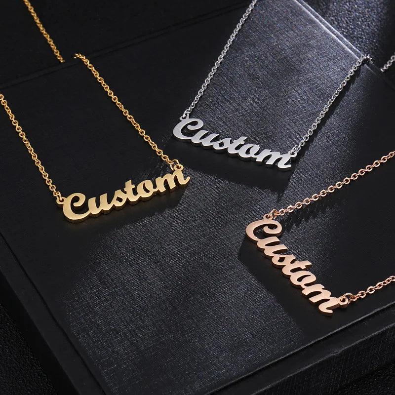 Personalized Custom Name Butterfly Pendant Necklace | CE Certified 18K Gold Stainless Steel