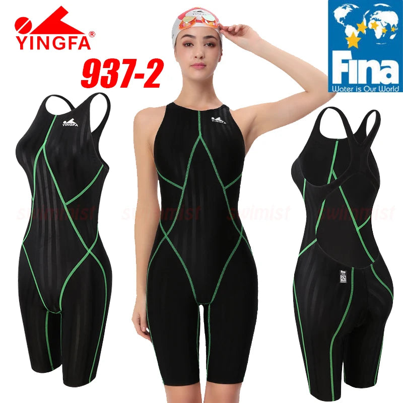 YINGFA WOMEN'S GIRL‘S COMPETITION TRAINING RACING PROFESSIONAL KNEESKIN SWIMWEARS SWIMSUITS ALL SIZE FINA APPROVED # 925 937 921