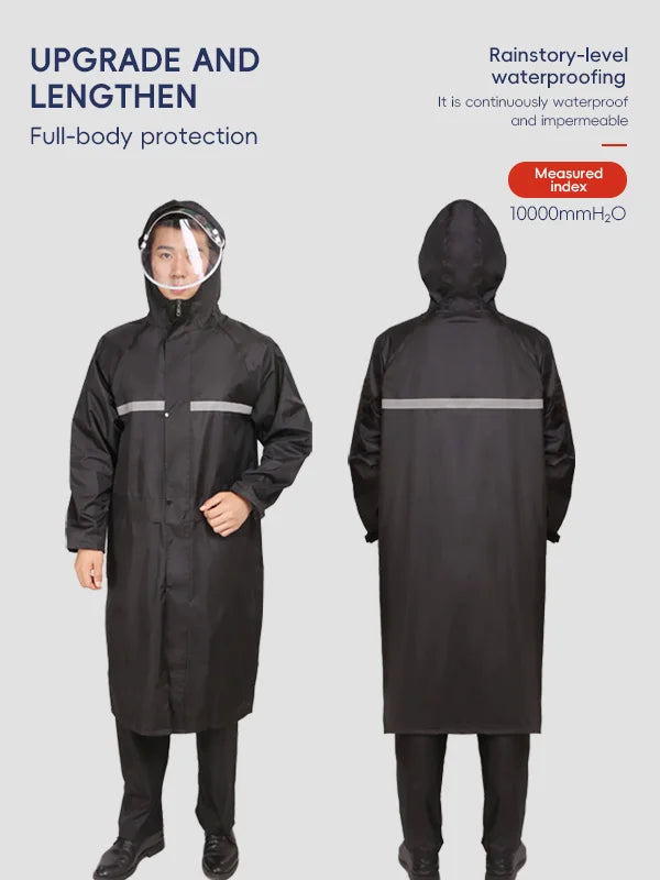 Waterproof Reflective Raincoat — Full Body Coverage for Outdoor & Cycling