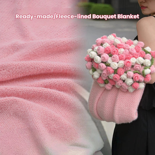 Rose Bouquet Blanket — Handmade Knit Plush Throw