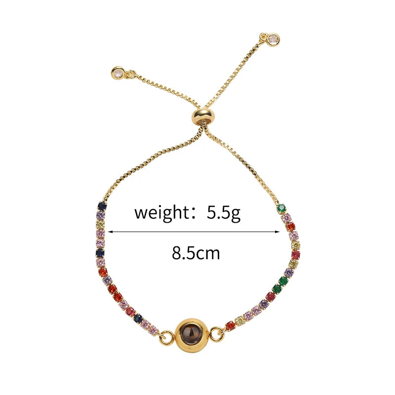 Personalized Fashion Projection Photo Bracelet — 18K Gold Plated Stainless Steel