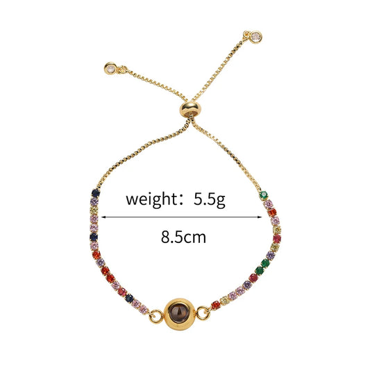 Personalized Fashion Projection Photo Bracelet — 18K Gold Plated Stainless Steel