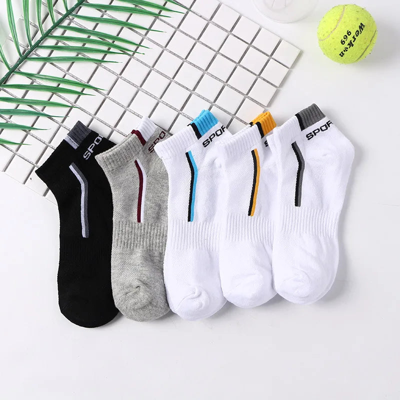 Men's Ankle Socks 10 Pairs — Breathable Cotton Athletic Low Cut Socks (Size 38–48)