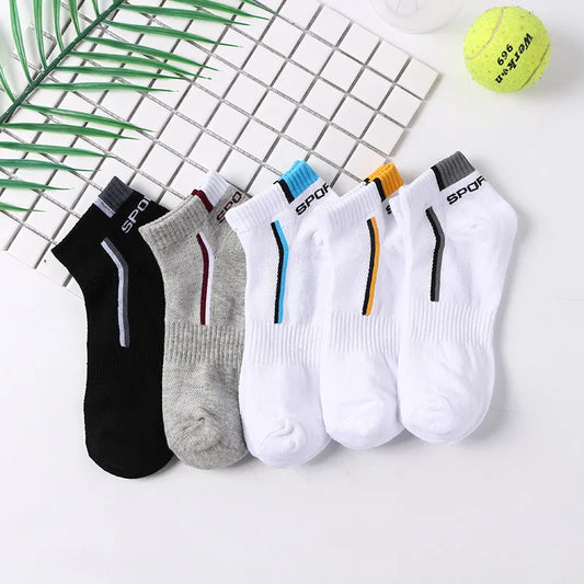 Men's Ankle Socks 10 Pairs — Breathable Cotton Athletic Low Cut Socks (Size 38–48)