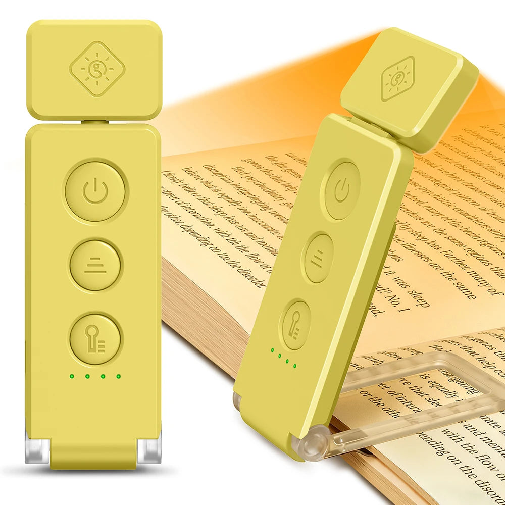 12 LED Rechargeable Book Light 5 Colors 5 Brightness Levels Mini Reading Clip on Book Light Bookmark
