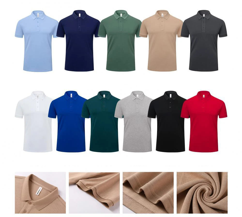 Men's & Women's 100% Cotton Short Sleeve Polo T-Shirt