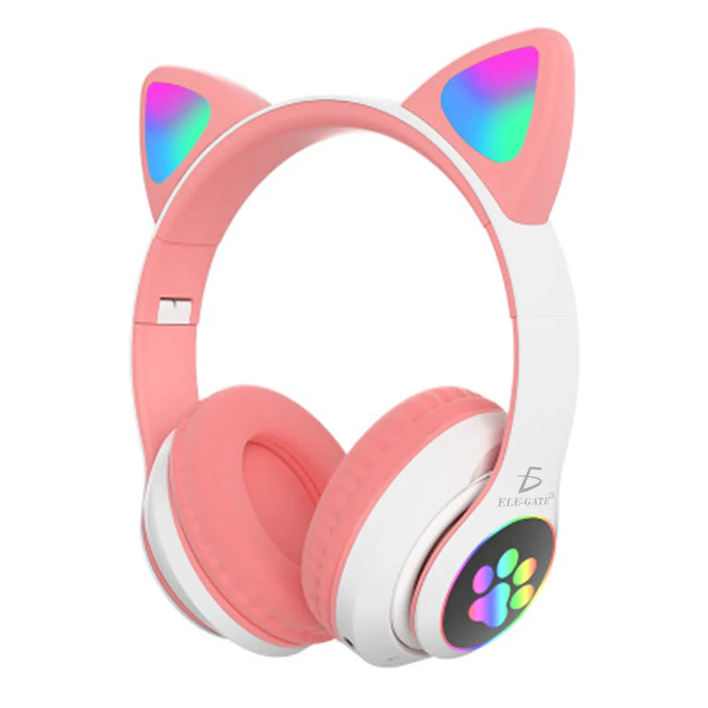 Cat Ear Bluetooth Headphones with LED Lights — Wireless & Colorful