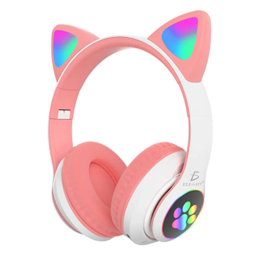 Cat Ear Bluetooth Headphones with LED Lights — Wireless & Colorful