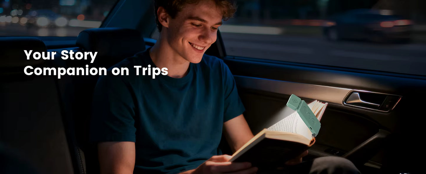 12 LED Rechargeable Book Light 5 Colors 5 Brightness Levels Mini Reading Clip on Book Light Bookmark