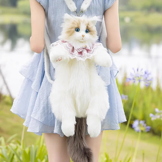 Cute Simulation Ragdoll Cat Backpack — Plush Soothing Doll