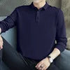 Men's Slim Fit Long Sleeve Knitted Dress Shirt