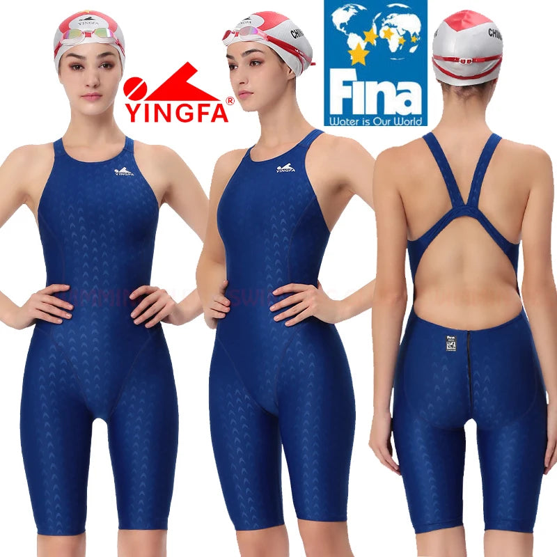 YINGFA WOMEN'S GIRL‘S COMPETITION TRAINING RACING PROFESSIONAL KNEESKIN SWIMWEARS SWIMSUITS ALL SIZE FINA APPROVED # 925 937 921