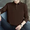 Men's Slim Fit Long Sleeve Knitted Dress Shirt
