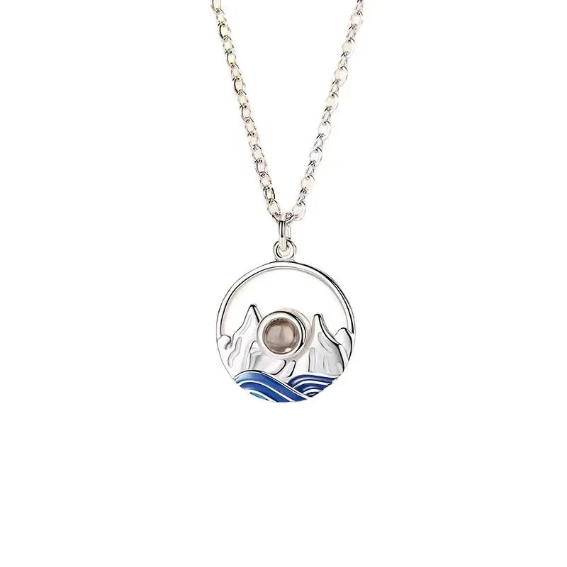 Personalized 100 Languages I Love You Projection Photo Necklace