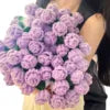 Rose Flower Bouquet Blanket — Handmade Knit Plush Throw
