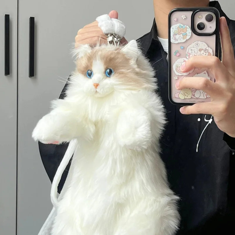 Cute Simulation Ragdoll Cat Backpack — Plush Soothing Doll