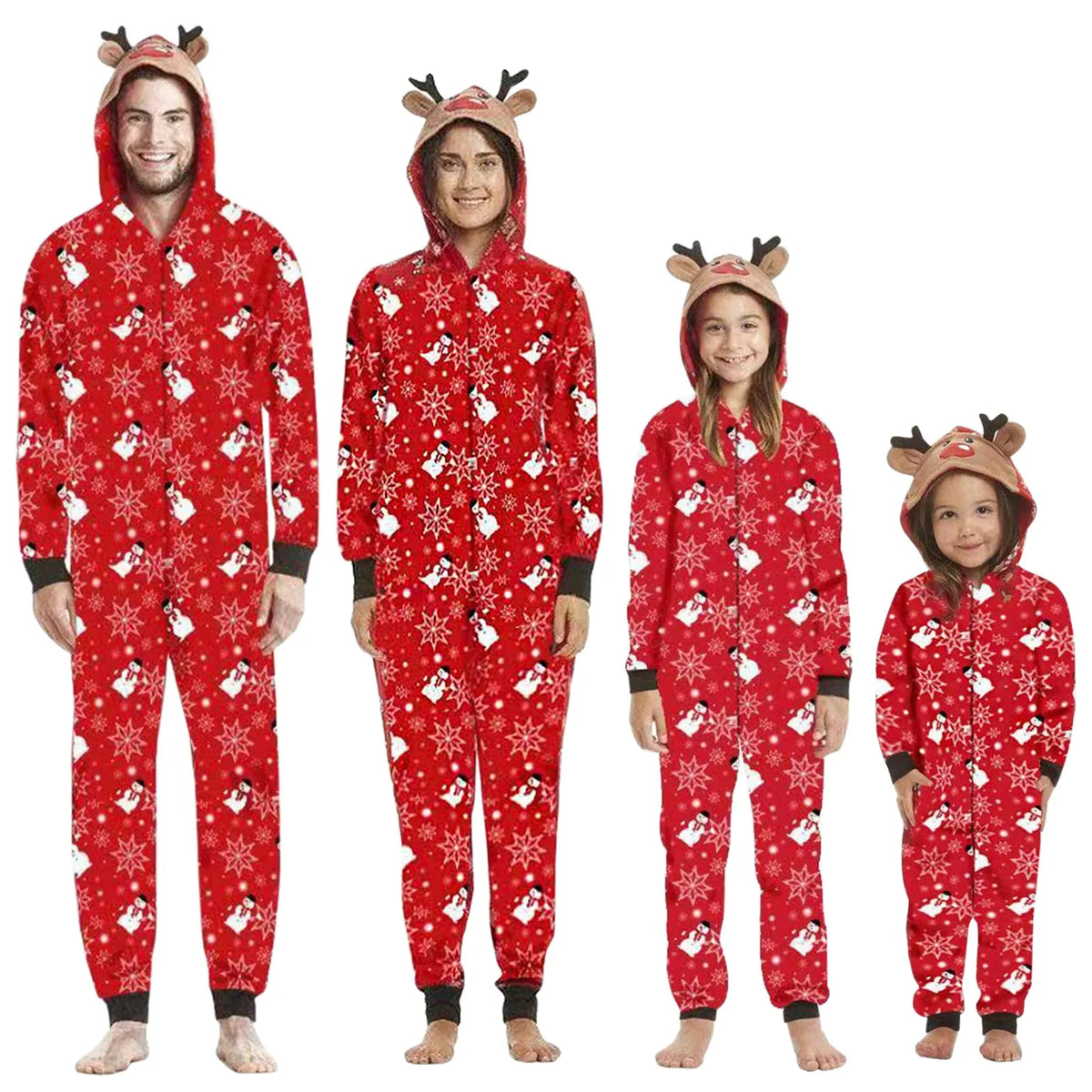 Christmas Family Matching Deer Hooded Onesie Pajamas