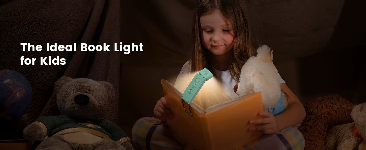 12 LED Rechargeable Book Light 5 Colors 5 Brightness Levels Mini Reading Clip on Book Light Bookmark