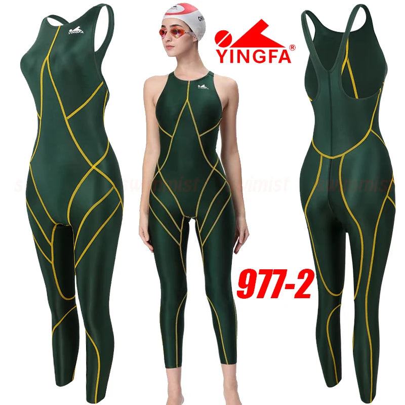 YINGFA WOMEN'S GIRL‘S COMPETITION TRAINING RACING PROFESSIONAL KNEESKIN SWIMWEARS SWIMSUITS ALL SIZE FINA APPROVED # 925 937 921