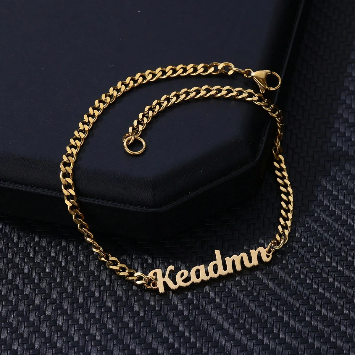 Personalized Custom Name Cuban Link Anklet | 18K Gold PVD Stainless Steel Beach Jewelry