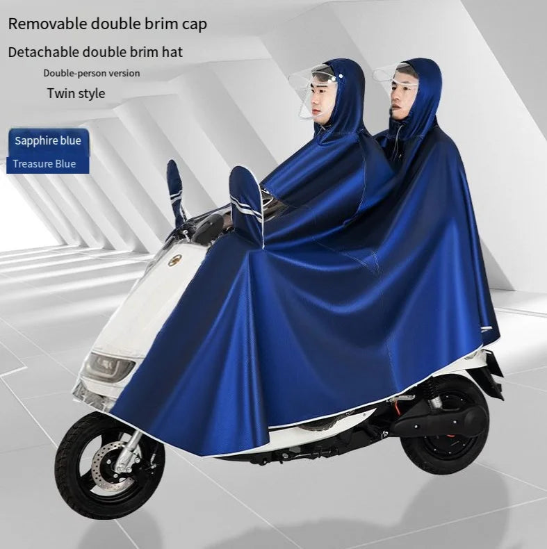 Waterproof Poncho Raincoat — Single & Double Person for Motorcycle, E-Bike & Hiking