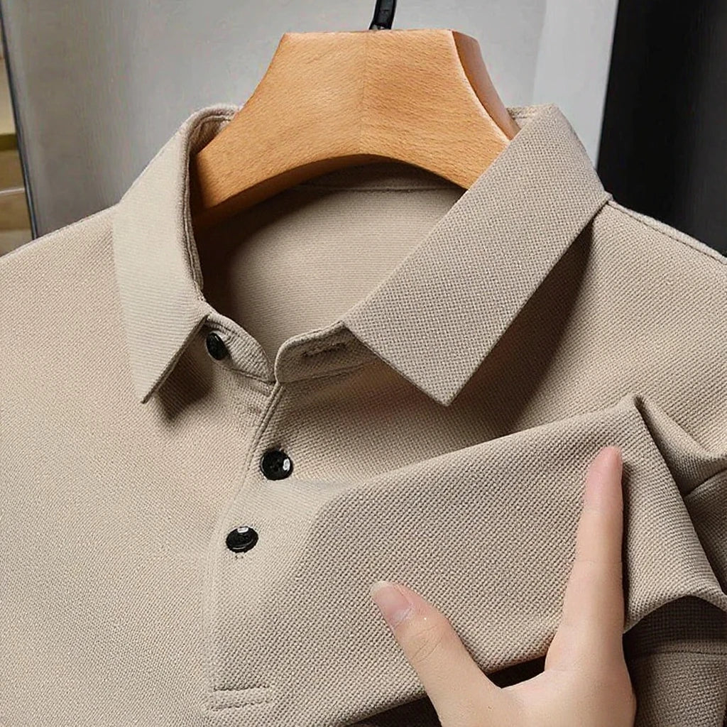 Men's Slim Fit Long Sleeve Knitted Dress Shirt