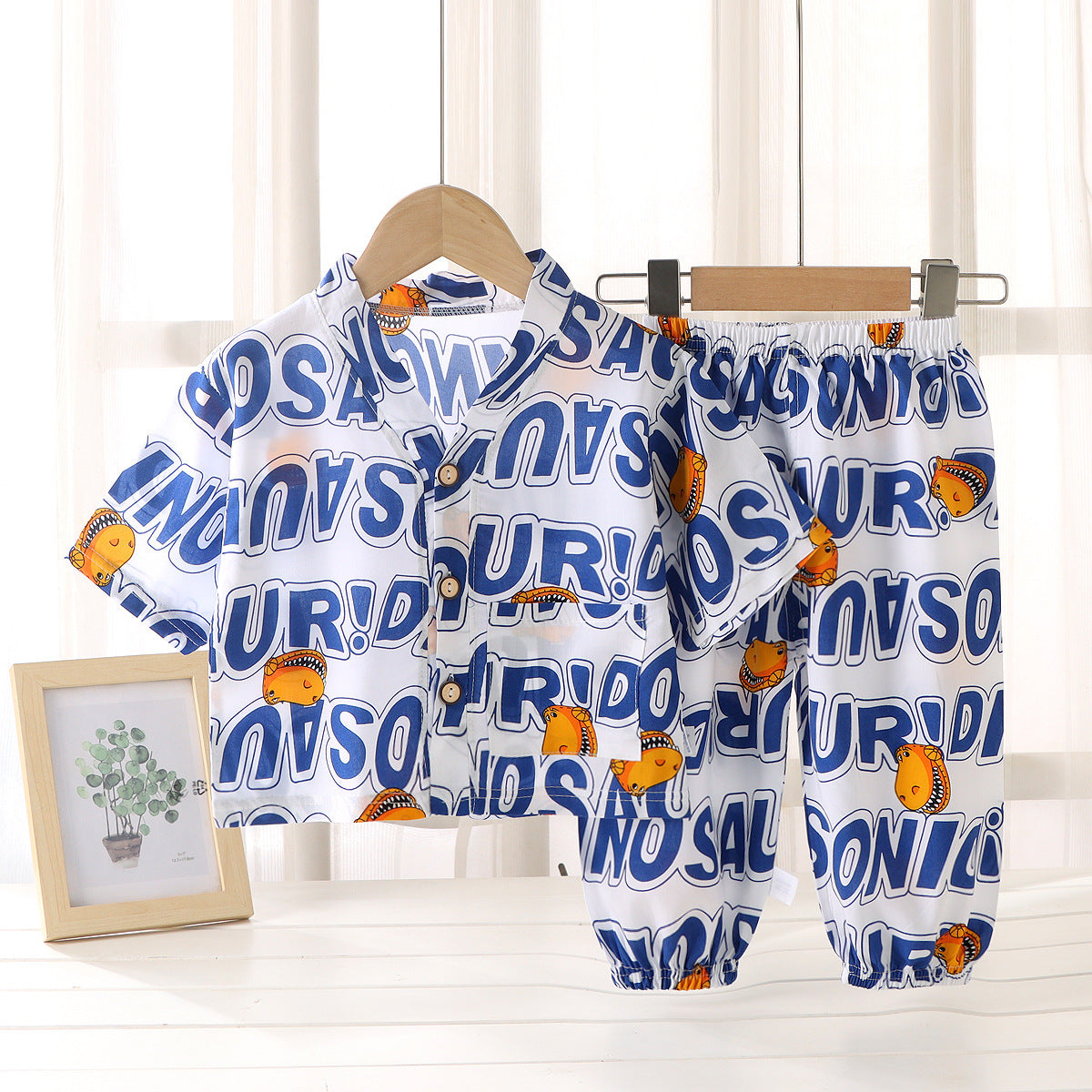 Children's Cotton Silk Summer Pajamas Set — Boys & Girls Two-Piece Home Clothes