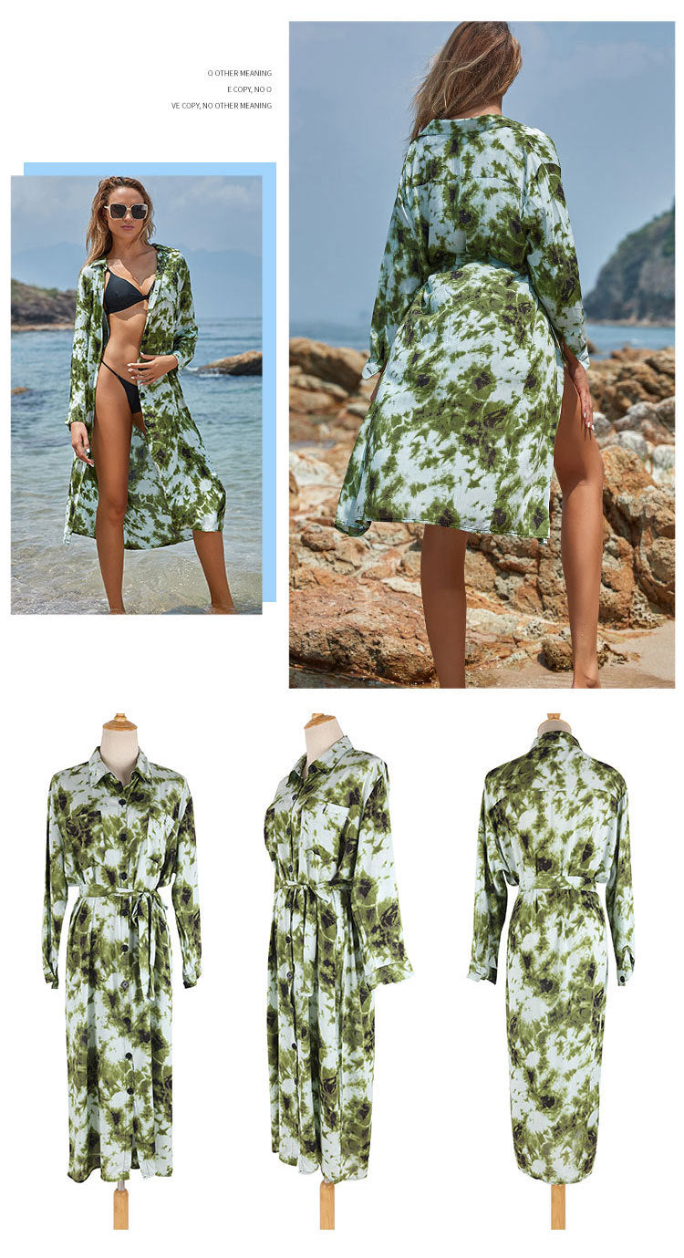 Rayon Beach Cardigan Cover-Up — Bikini Blouse & Sun Protection Skirt