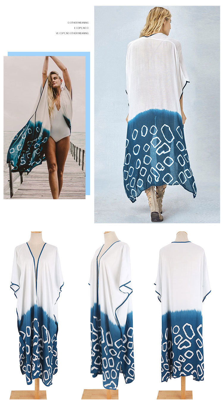 Rayon Beach Cardigan Cover-Up — Bikini Blouse & Sun Protection Skirt