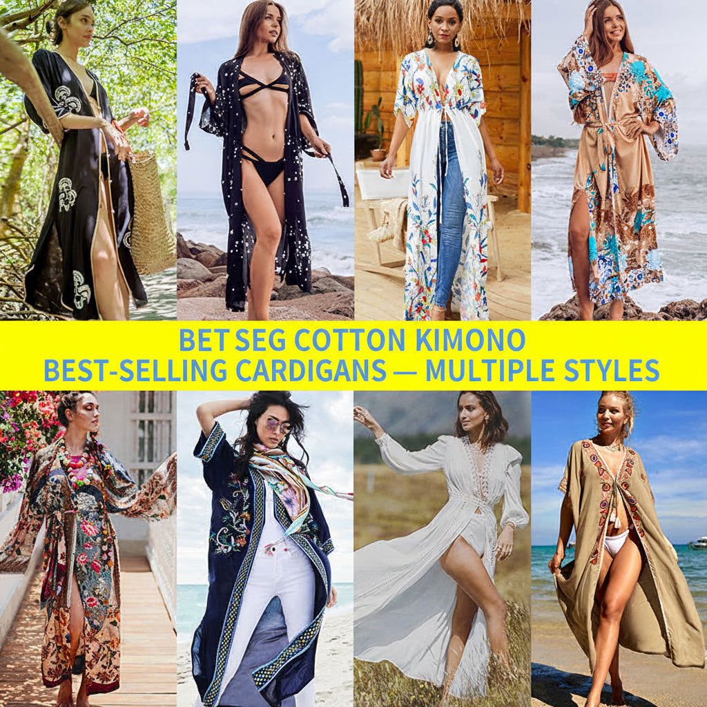 Rayon Beach Cardigan Cover-Up — Bikini Blouse & Sun Protection Skirt