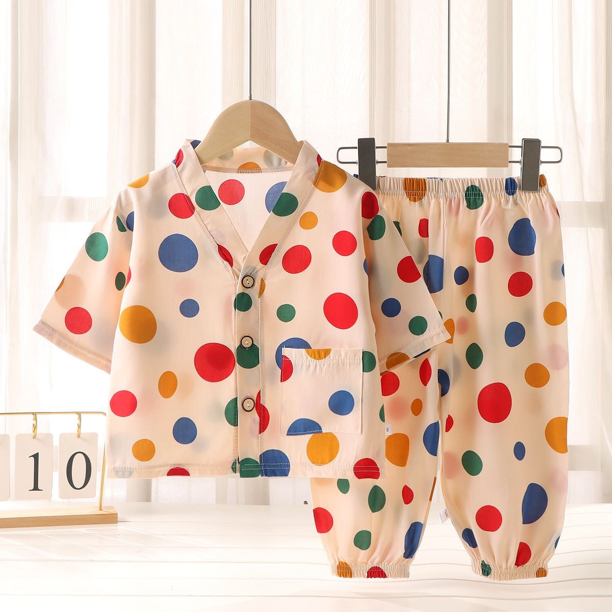 Children's Cotton Silk Summer Pajamas Set — Boys & Girls Two-Piece Home Clothes