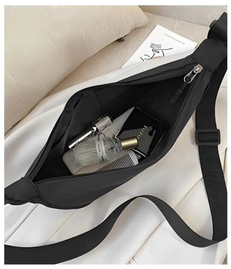 Homefish New Simple and Casual Solid Color Nylon Large Capacity Women's Dumpling Bag Shoulder Bag for Travel and Commuting