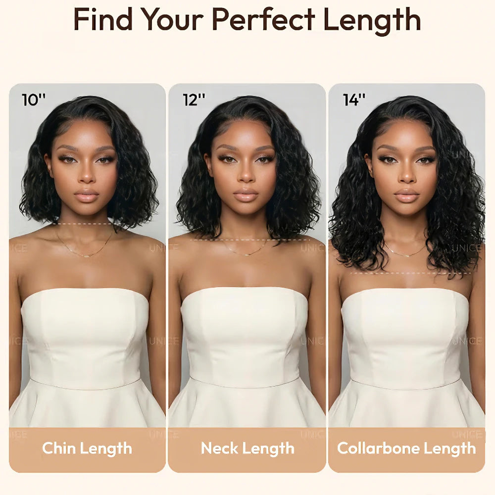 220% Density Water Wave Bob Wig – No-Slip 6x4 Minimalist Lace Glueless Human Hair | Ready To Wear