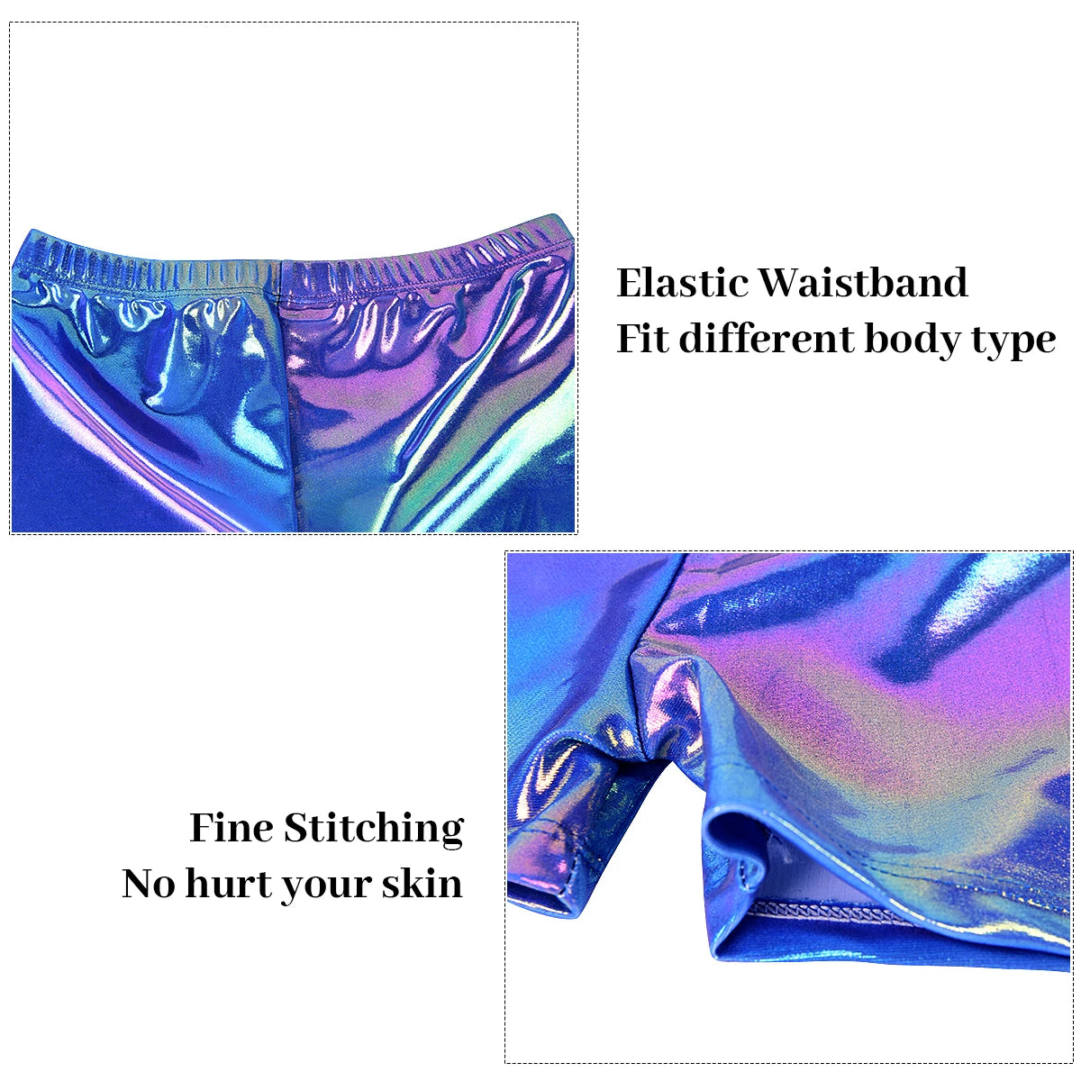 Girls Gymnastics Leotard Set – Shiny Colorful Sleeveless Tank with Shorts & Hairband