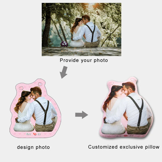 Personalized Photo Pillow — Custom Humanoid Cushion Gift