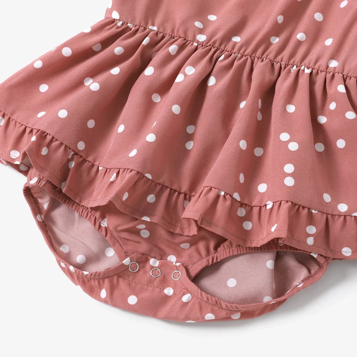 Family Matching Polka Dot Flutter-Sleeve Wrap Dress — Mom & Daughter