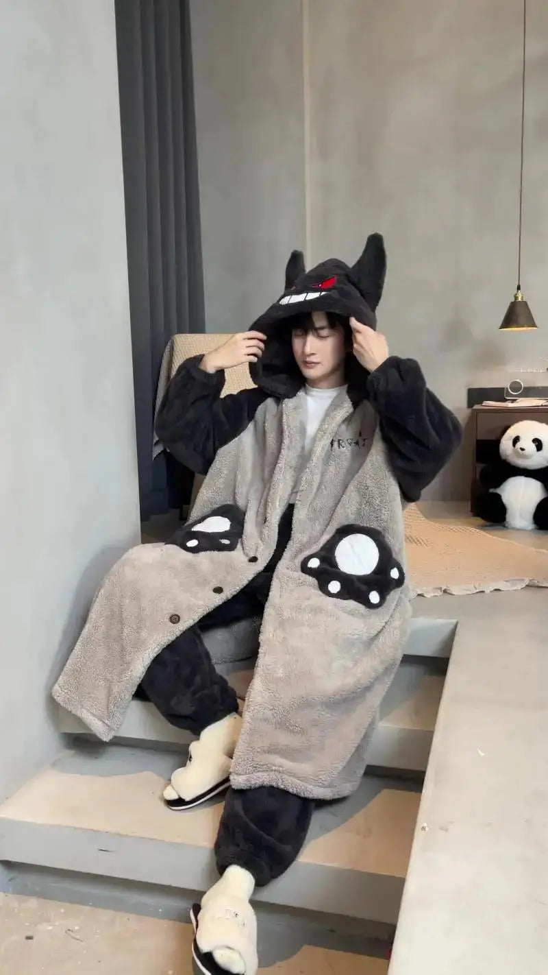 Pikachu Print Men's Fleece Pajama Set