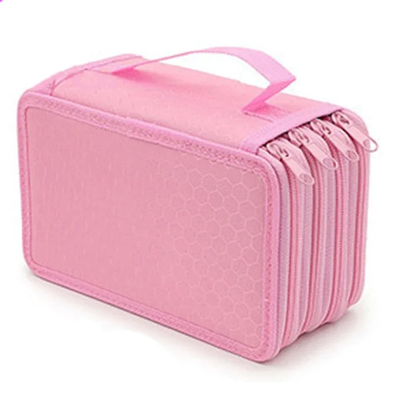 72 Holes Four Layers Pencil Case — Large Capacity Kawaii Pen Storage Bag