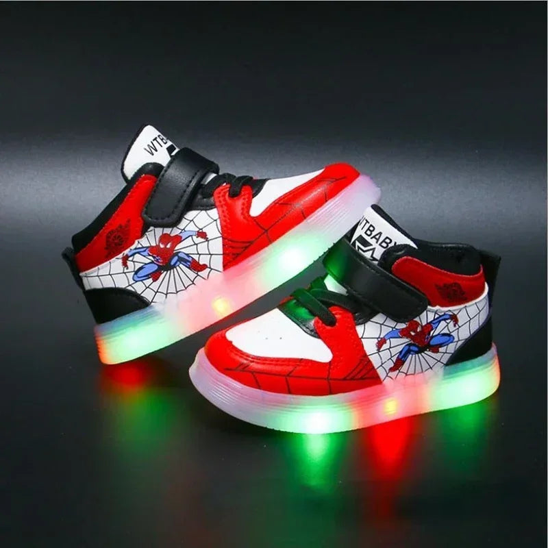Children's Led Light Shoes Fashion   Boys Sneakers Girls Cartton Casual Shoes Breathable Kids Sport Shoes